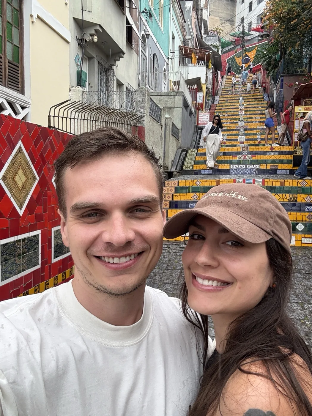 Selfie at the foot of the Escadaria Selar&oacute;n